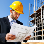 **

"A professional architect in a fully clothed, modest business attire, reviewing blueprints on a construction site. Background includes a partially built modern building with scaffolding. Bright daylight, clear sky. Safe for work, appropriate content, perfect anatomy, natural proportions, professional photography, high quality."

**