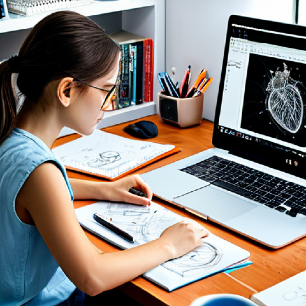 제품디자인 자격증 학습 계획 세우기 - **

"Product design student, fully clothed, studying at a desk with design software on a laptop, sur...