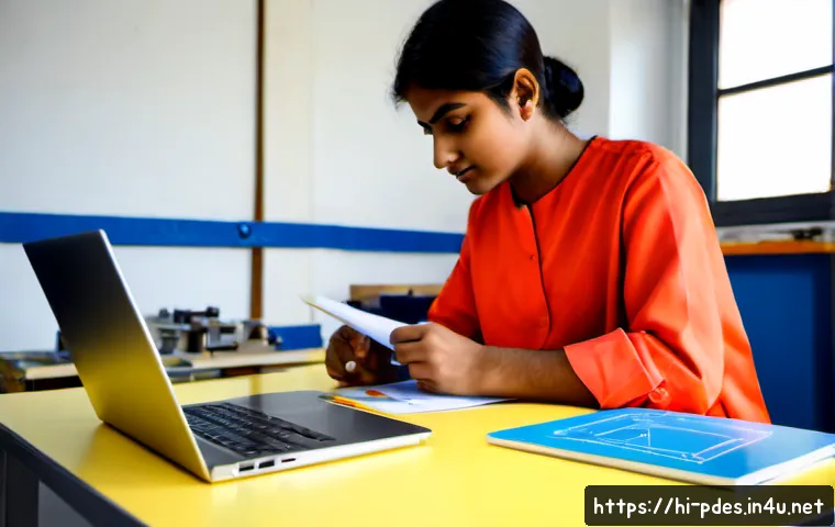 제품디자인 자격증 취득과 동시에 실무 경험 - Photorealistic young Indian product design trainee in a bright modern workshop, carefully refining a...